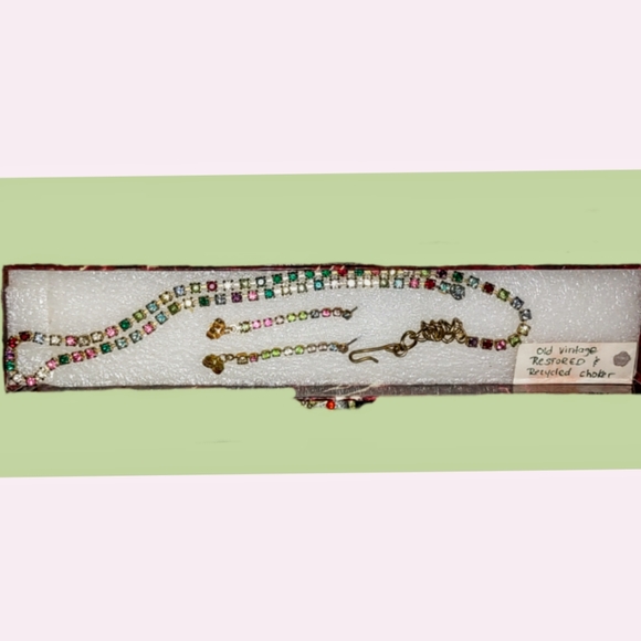 Old Fashioned Vintage Rhinestone Choker Set - Picture 16 of 16